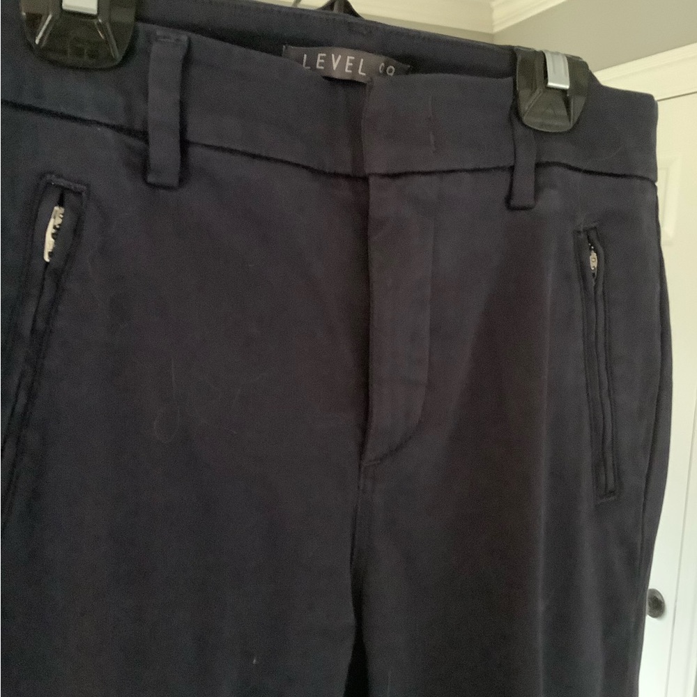 Navy Blue Pants With Zipper Pockets